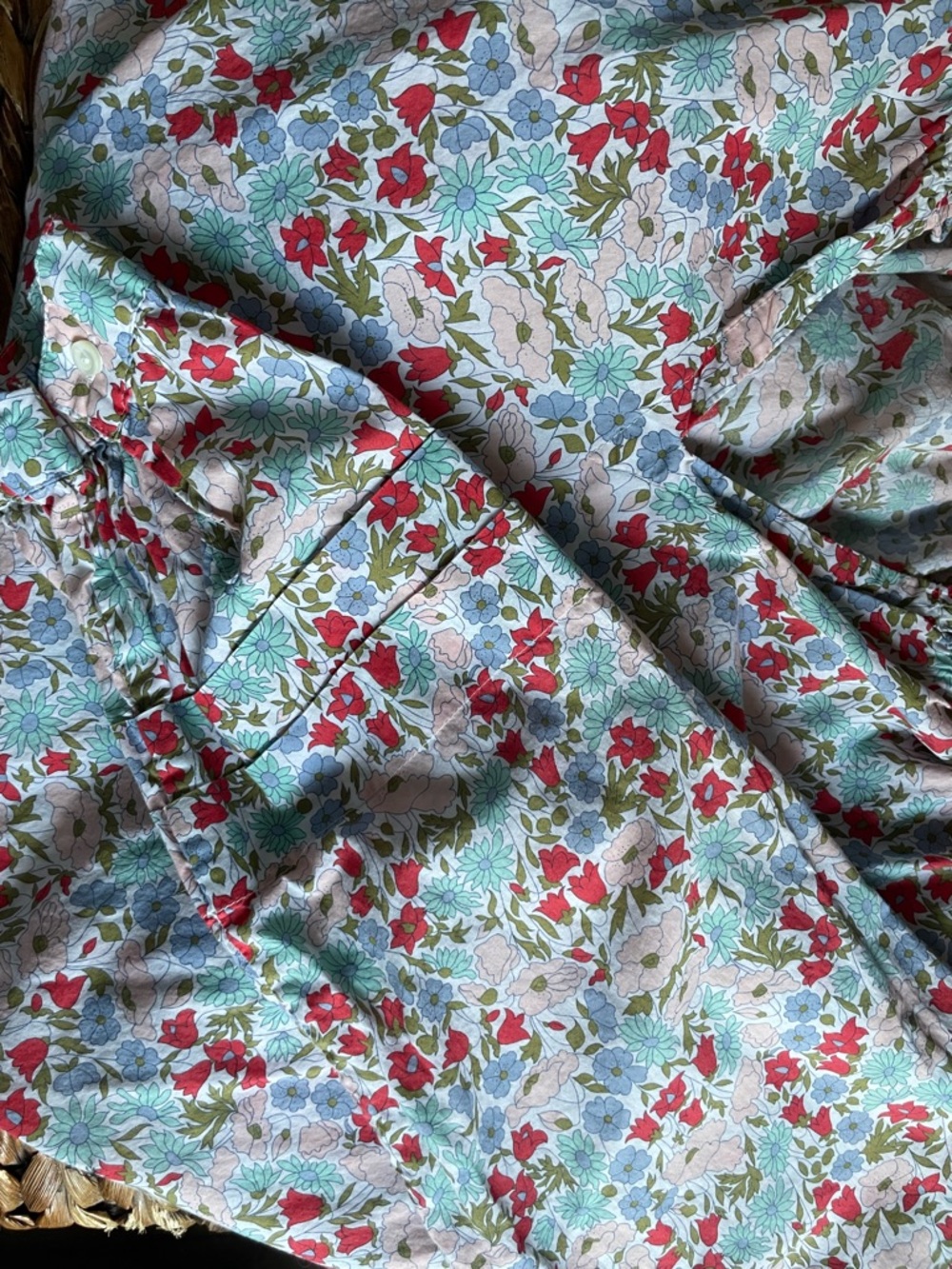 J. Crew Floral Liberty Fabric Blouse - Red & Blue - Picture 4 of 4